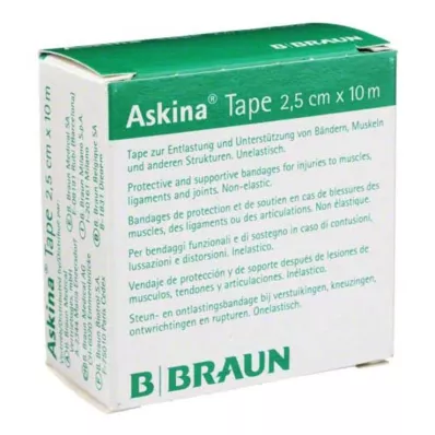 Askina Tape Γύψος 10mx2,5cm λευκό ανελαστικό, 1 τεμάχιο