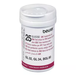 BEURER GL32/GL34/BGL60 Δοκιμαστικές ταινίες γλυκόζης αίματος, 50 τεμάχια