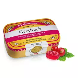 GRETHERS Παστίλιες κόκκινου φραγκοστάφυλου + βιταμίνη C χωρίς ζάχαρη, 110 g