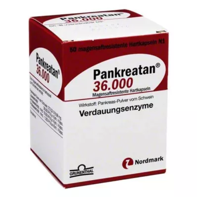 PANKREATAN 36.000 γαστροανθεκτικές σκληρές κάψουλες, 50 τεμάχια