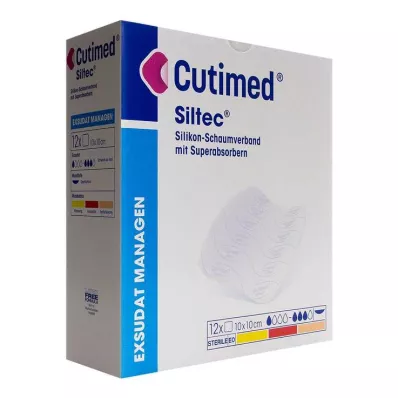 Cutimed αφρός Siltec dressing 10x10 cm με απαλή κόλλα, 12 τεμάχια