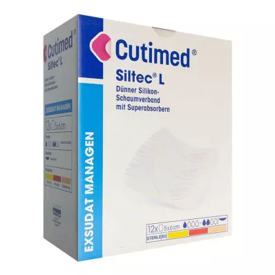 Cutimed Siltec L dressing αφρού 5x6 cm dü.san.haf., 12 τεμ