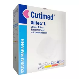 CUTIMED Επίδεσμος από αφρώδες υλικό Siltec L 10x10 cm λεπτό, 12 τεμάχια