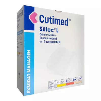 Cutimed Siltec L foam dressing 10x10 cm dü.san.haf., 12 τεμ