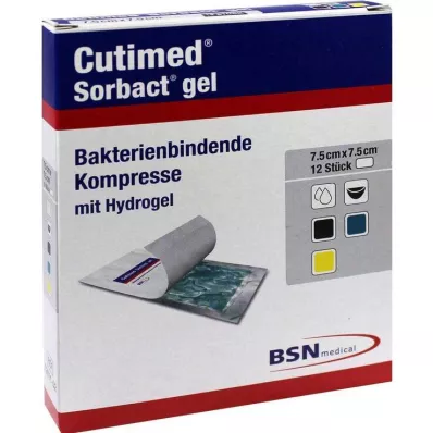Cutimed Sorbact Gel Compresses 7,5x7,5 cm, 12 τεμ