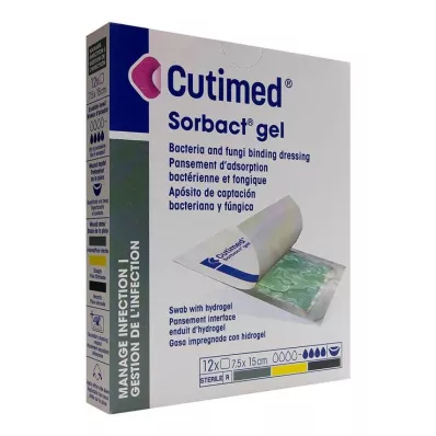 Cutimed Sorbact Gel Compresses 7,5x15 cm, 12 τεμ
