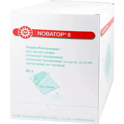 NOBATOP 8 κομπρέσες 10x10 cm αποστειρωμένες, 25X5 τεμ