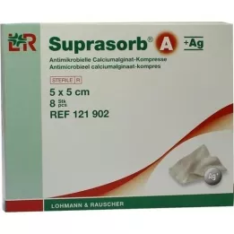 SUPRASORB A+Ag Antimic.Cal.Alginate Compr.5x5 cm, 8 τεμ