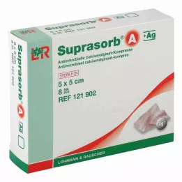 SUPRASORB A+Ag Antimic.Cal.Alginate Compr.5x5 cm, 8 τεμ