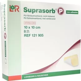 SUPRASORB P PU-Μη αυτοκόλλητο αφρώδες μαξιλάρι 10x10 cm, 8 τεμ