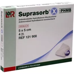 SUPRASORB X+PHMB HydroBalance Wound Dressing 5x5 cm, 4 τεμάχια