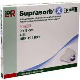 SUPRASORB X+PHMB HydroBalance Wound Dressing 9x9 cm, 4 τεμάχια