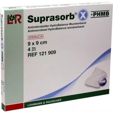 SUPRASORB X+PHMB HydroBalance Wound Dressing 9x9 cm, 4 τεμάχια