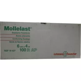 MOLLELAST Επίδεσμοι 6 cmx4 m λευκοί χύμα, 100 τεμάχια