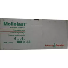 MOLLELAST Επίδεσμοι 6 cmx4 m λευκοί χύμα, 100 τεμάχια