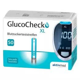 GLUCOCHECK XL Δοκιμαστικές ταινίες γλυκόζης αίματος, 50 τεμάχια