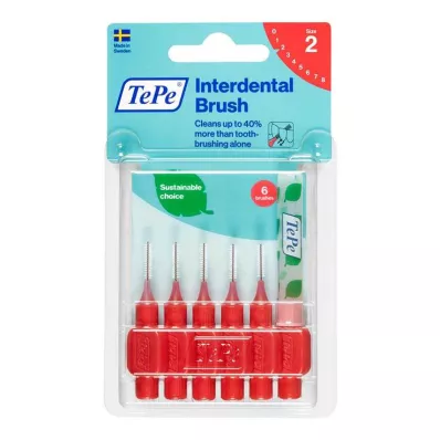 TEPE Μεσοδόντια βούρτσα Original 0.5mm ISO 2 κόκκινα, 6 τεμάχια