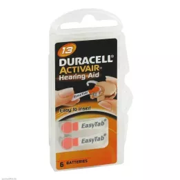 BATTERIEN f.ακουστικά βαρηκοΐας Duracell 13, 6 τεμ