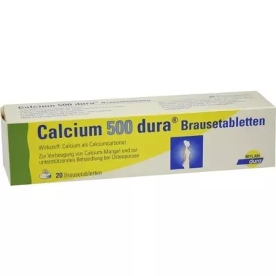 CALCIUM 500 αναβράζοντα δισκία dura, 20 τεμάχια