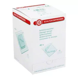 SCHLITZKOMPRESSEN 7,5x7,5 cm αποστειρωμένα 12x, 40X2 τεμ