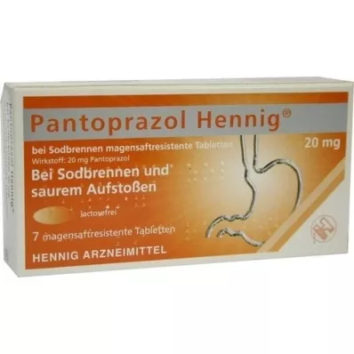 PANTOPRAZOL Hennig για καούρα 20 mg msr. δισκία, 7 τεμάχια