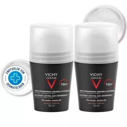 VICHY HOMME Αποσμητικό roll-on αντιιδρωτικό 72h DP, 2X50 ml