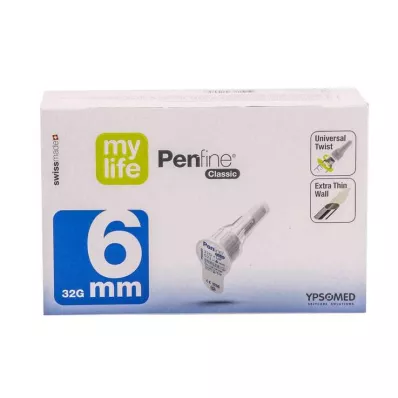 Κάνουλες Mylife Penfine Classic 6 mm, 100 τεμάχια Κάνουλες Mylife Penfine Classic 6 mm, 100 τεμάχια