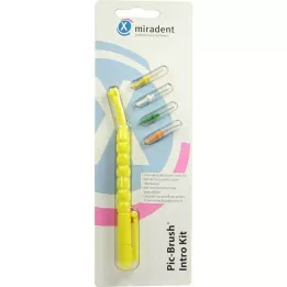 PIC BRUSH Intro Kit κίτρινο 1 λαβή + 4 βούρτσες, 1 P