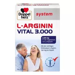 DOPPELHERZ L-Arginine Vital 3.000 κάψουλες συστήματος, 120 κάψουλες