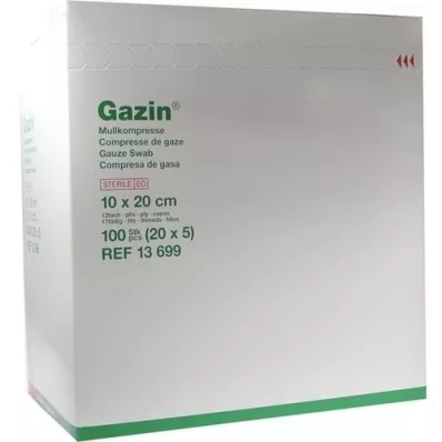 GAZIN Γάζες 10x20 cm αποστειρωμένες 12x extra large, 20X5 τεμ