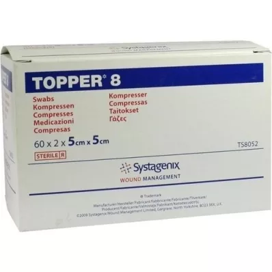 TOPPER 8 Compr.5x5 cm αποστειρωμένα, 60X2 τεμ