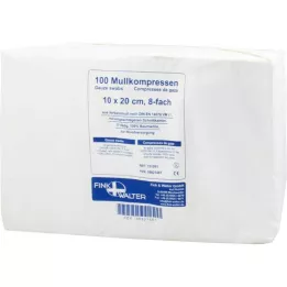 MULLKOMPRESSEN 10x20 cm μη αποστειρωμένα 8x, 100 τεμάχια