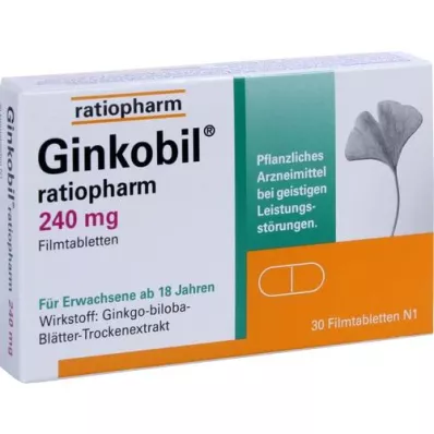 GINKOBIL-ratiopharm 240 mg επικαλυμμένα με λεπτό υμένιο δισκία, 30 τεμάχια