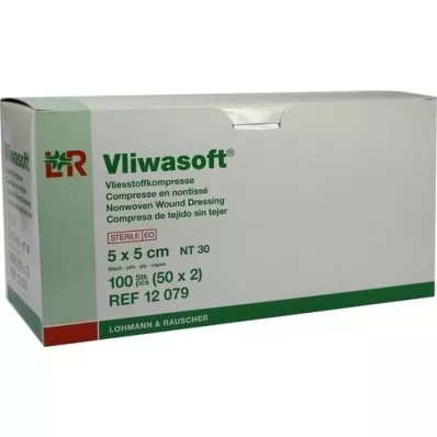 VLIWASOFT Μη υφασμένα επιθέματα 5x5 cm αποστειρωμένα 6l, 50X2 τεμάχια