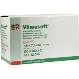 VLIWASOFT Μη υφασμένα επιθέματα 7,5x7,5 cm αποστειρωμένα 6l, 50X2 τεμάχια