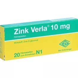 ZINK VERLA Επικαλυμμένα με λεπτό υμένιο δισκία των 10 mg, 20 τεμάχια