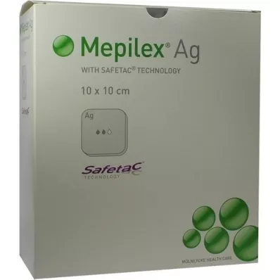 MEPILEX Επίδεσμος αφρού Ag 10x10 cm αποστειρωμένος, 10 τεμάχια