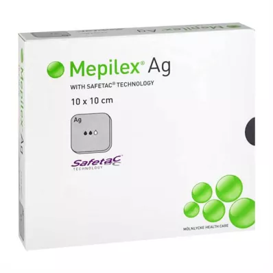 MEPILEX Επίδεσμος αφρού Ag 10x10 cm αποστειρωμένος, 10 τεμάχια
