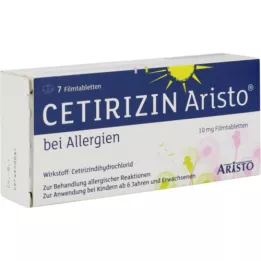 CETIRIZIN Aristo για αλλεργίες 10 mg επικαλυμμένα με λεπτό υμένιο δισκία, 7 τεμάχια