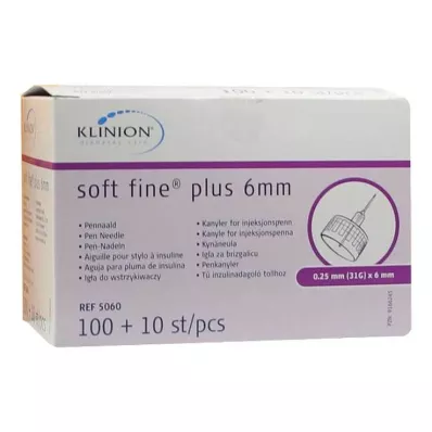 Κάνουλες Klinion Soft fine plus 6mm 31G 0,25mm, 110 τεμάχια