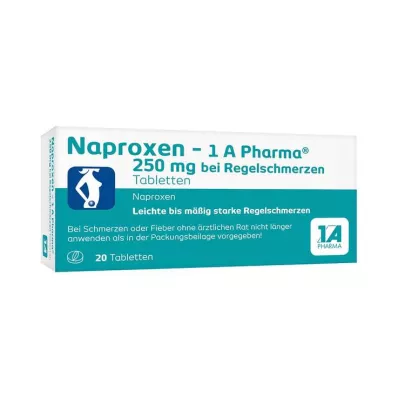 Naproxen - 1 A Pharma® 250 mg για πόνο περιόδου, 20 τεμ
