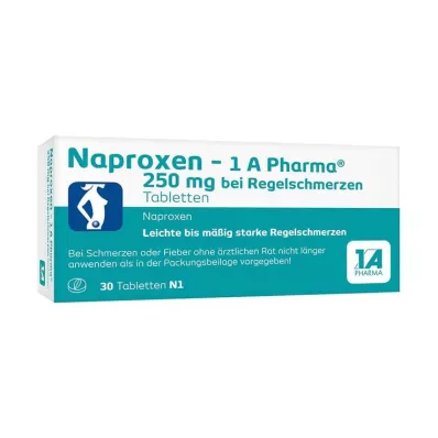 Naproxen - 1 A Pharma® 250 mg για πόνο περιόδου, 30 τεμ