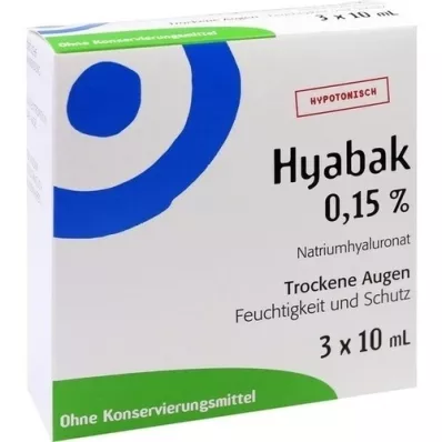 HYABAK Οφθαλμικές σταγόνες, 3X10 ml