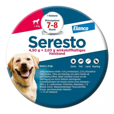 Κολάρο Seresto για μεγαλόσωμους σκύλους άνω των 8 κιλών, 1 τεμάχιο