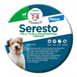 SERESTO κολάρο 1.25g + 0.56g για σκύλους έως 8kg, 1 τεμάχιο