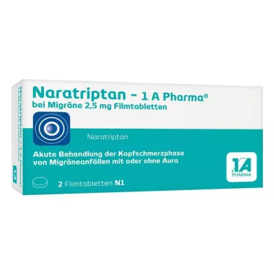 Naratriptan 1A Pharma για ημικρανίες 2,5 mg επικαλυμμένα με λεπτό υμένιο δισκία, 2 τεμ