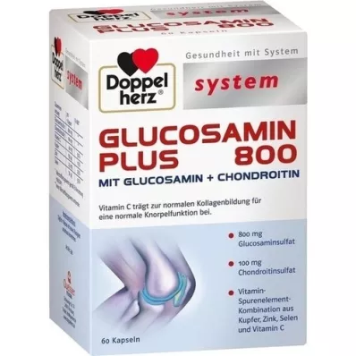 DOPPELHERZ Glucosamine Plus 800 κάψουλες συστήματος, 60 κάψουλες