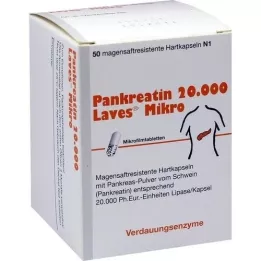 PANKREATIN 20.000 Laves Mikro σκληρές κάψουλες γαστρικού χυμού, 50 τεμάχια