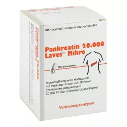 PANKREATIN 20.000 Laves Mikro σκληρές κάψουλες γαστρικού χυμού, 50 τεμάχια
