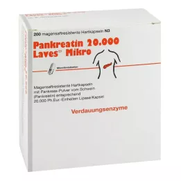 PANKREATIN 20.000 Laves Mikro σκληρές κάψουλες γαστρικού χυμού, 200 τεμάχια